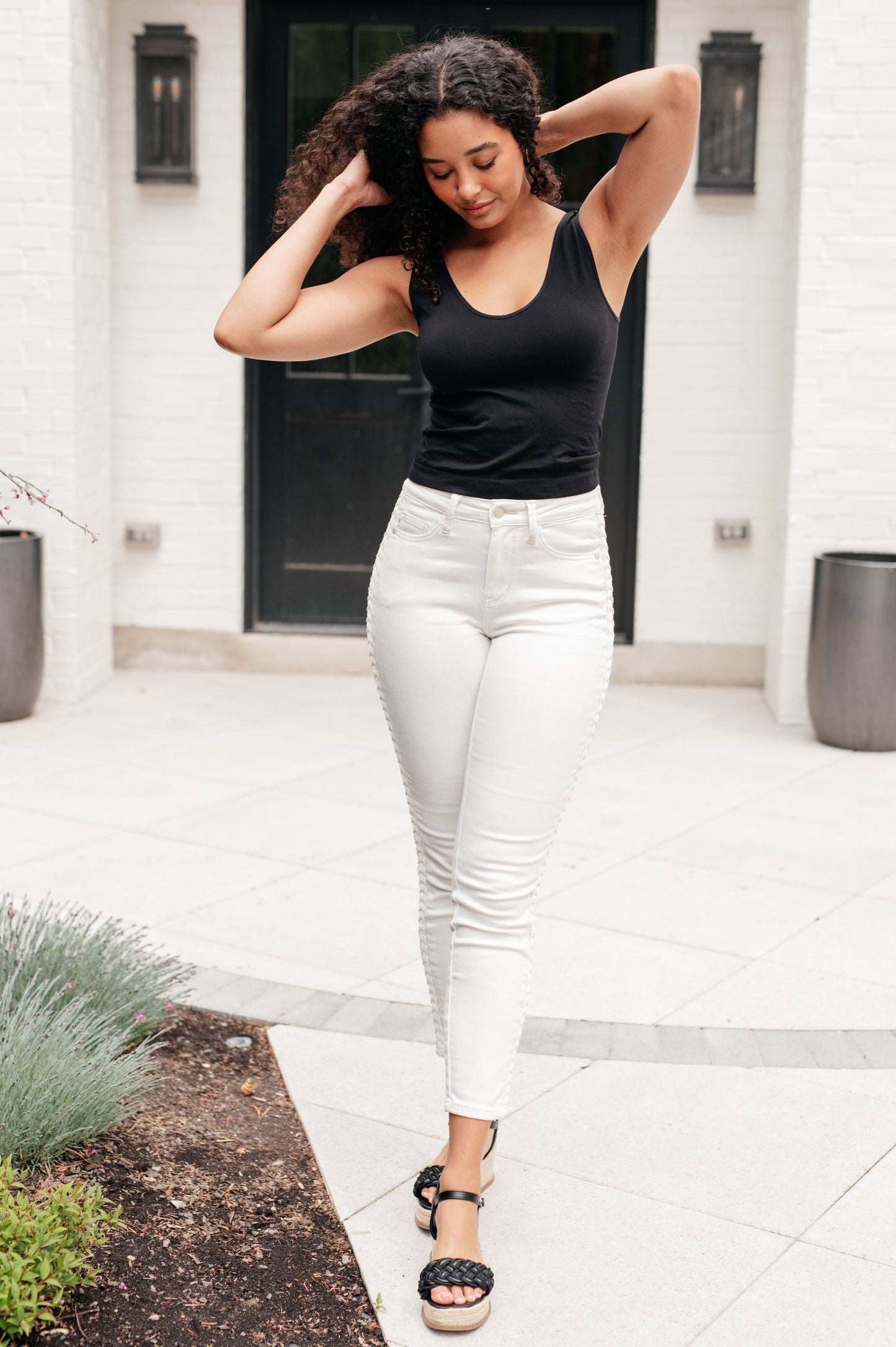 Judy Blue Braided Seam Relaxed Jeans