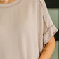 Catch Me Loungin’ Cable Ribbed Knit Top in Ash Mocha
