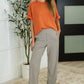 Catch Me Loungin’ Cable Ribbed Knit Top in Burnt Orange