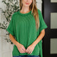 Catch Me Loungin’ Cable Ribbed Knit Top in Dark Green