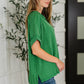 Catch Me Loungin’ Cable Ribbed Knit Top in Dark Green