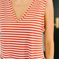 Caught You Staring Ribbed Knit Romper in Rust