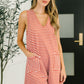 Caught You Staring Ribbed Knit Romper in Rust