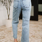 JB High Rise Stone Wash Straight Fit Jeans