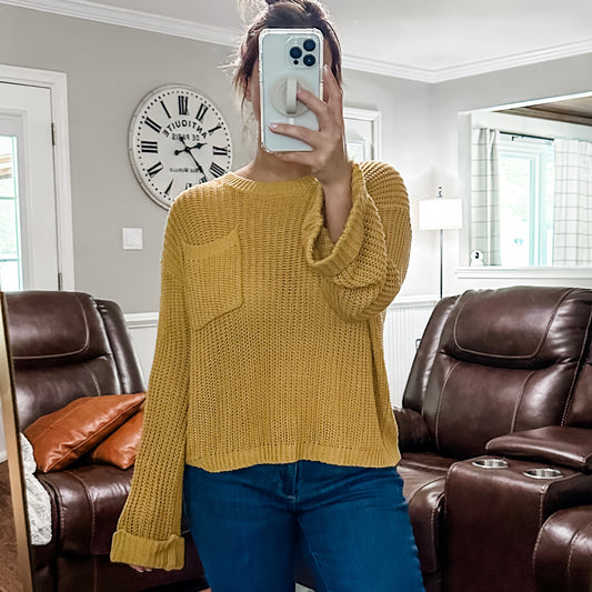 (L) Bibi Mustard Knit Sweater