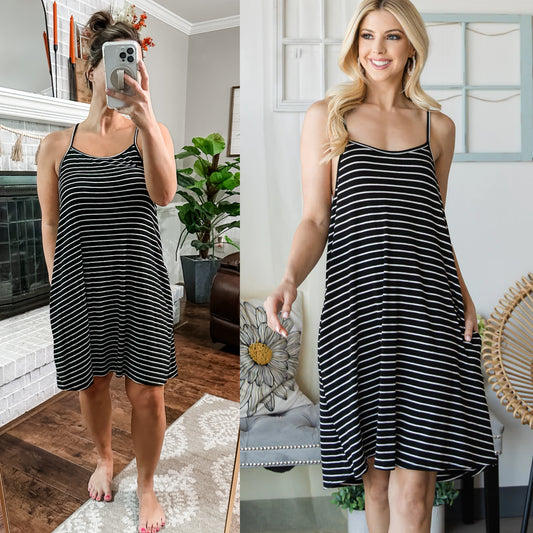 (L) Boutique Striped Dress