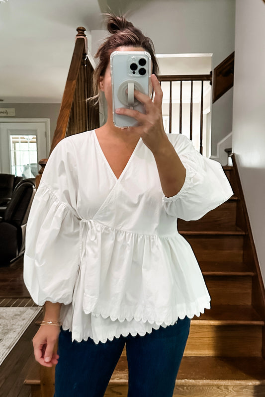 (XL) Kiki Vargas Scallop Top