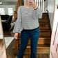 (S) Kaari Blue Striped Blouse