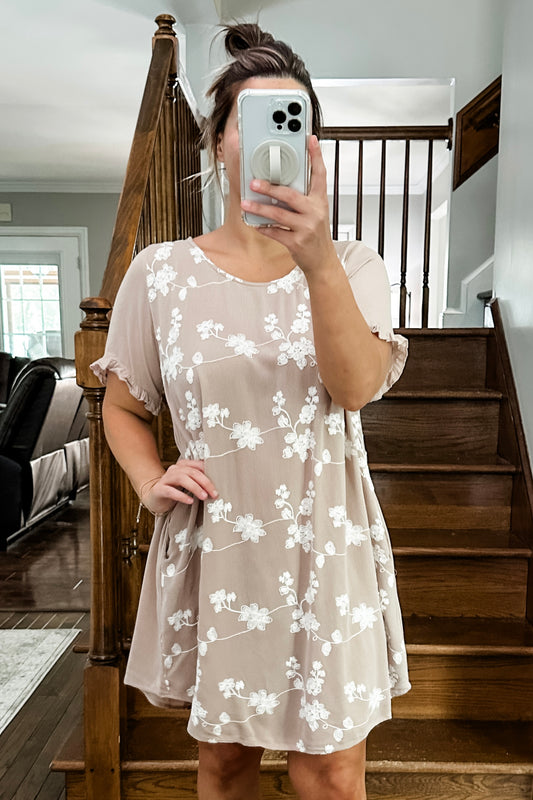 (L) Umgee Embroidered Tunic Dress