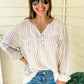 (XL) Beachy Striped Blouse