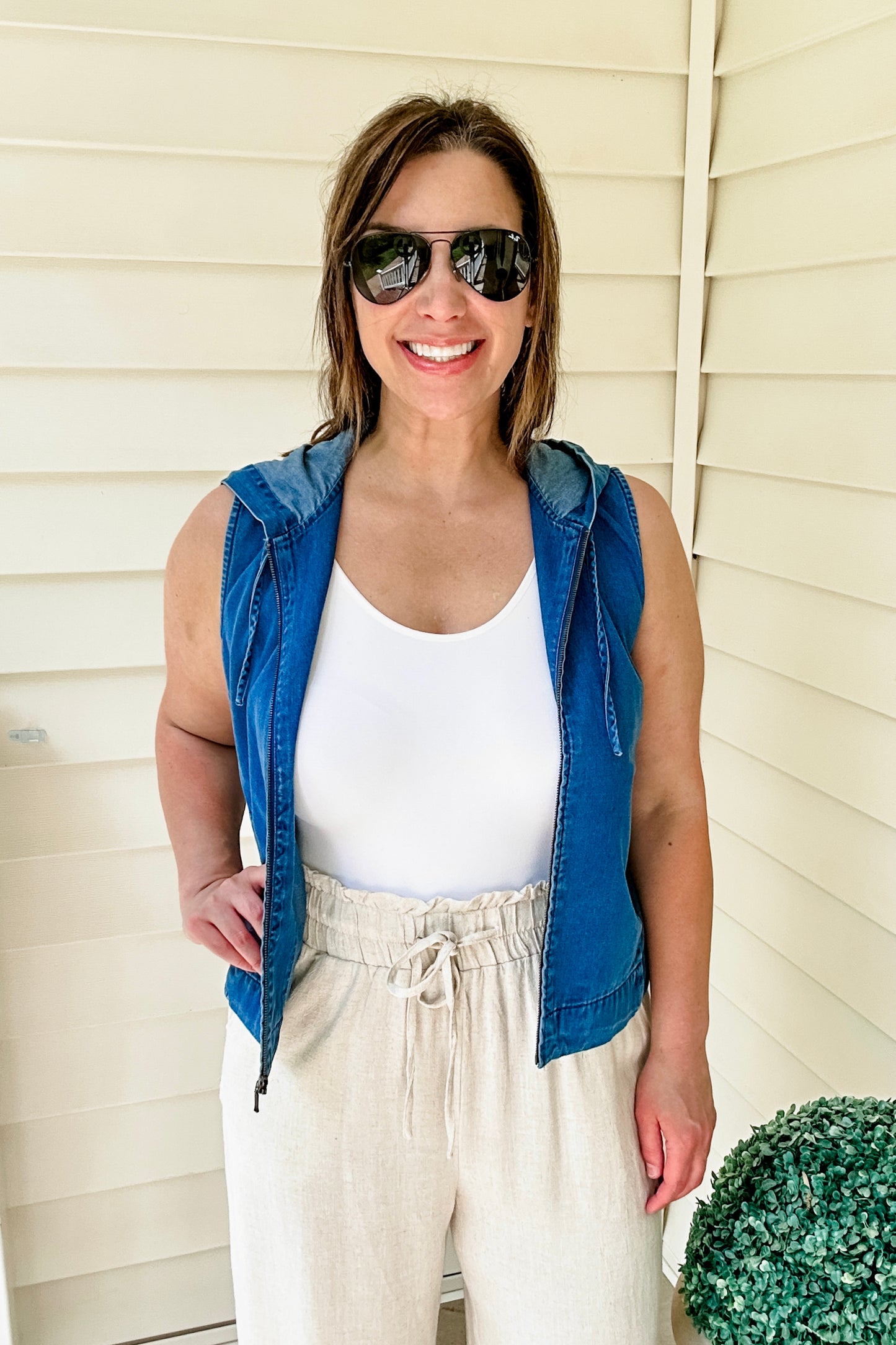 (S) Vintage Talbots Denim Hoodie Tank