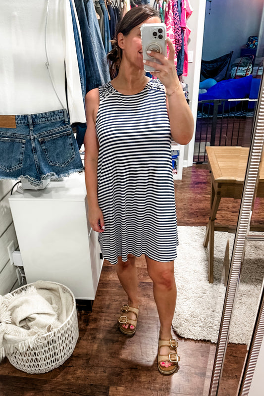 (XL) Nautical Tank Dress