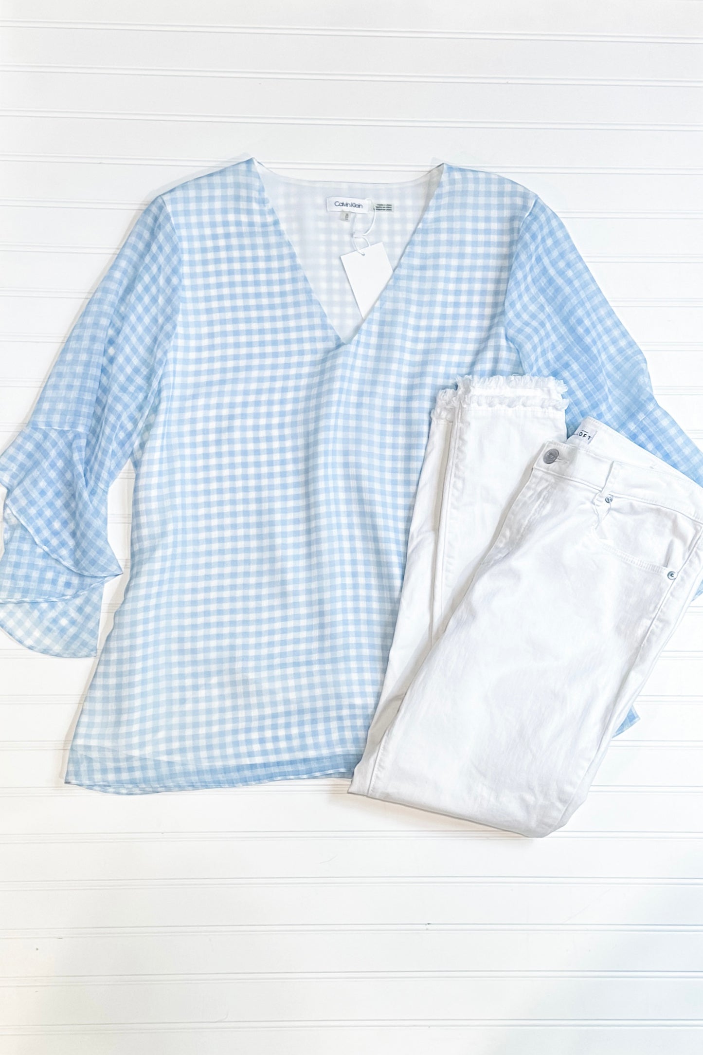 (XL) Calvin Klein Gingham Blouse