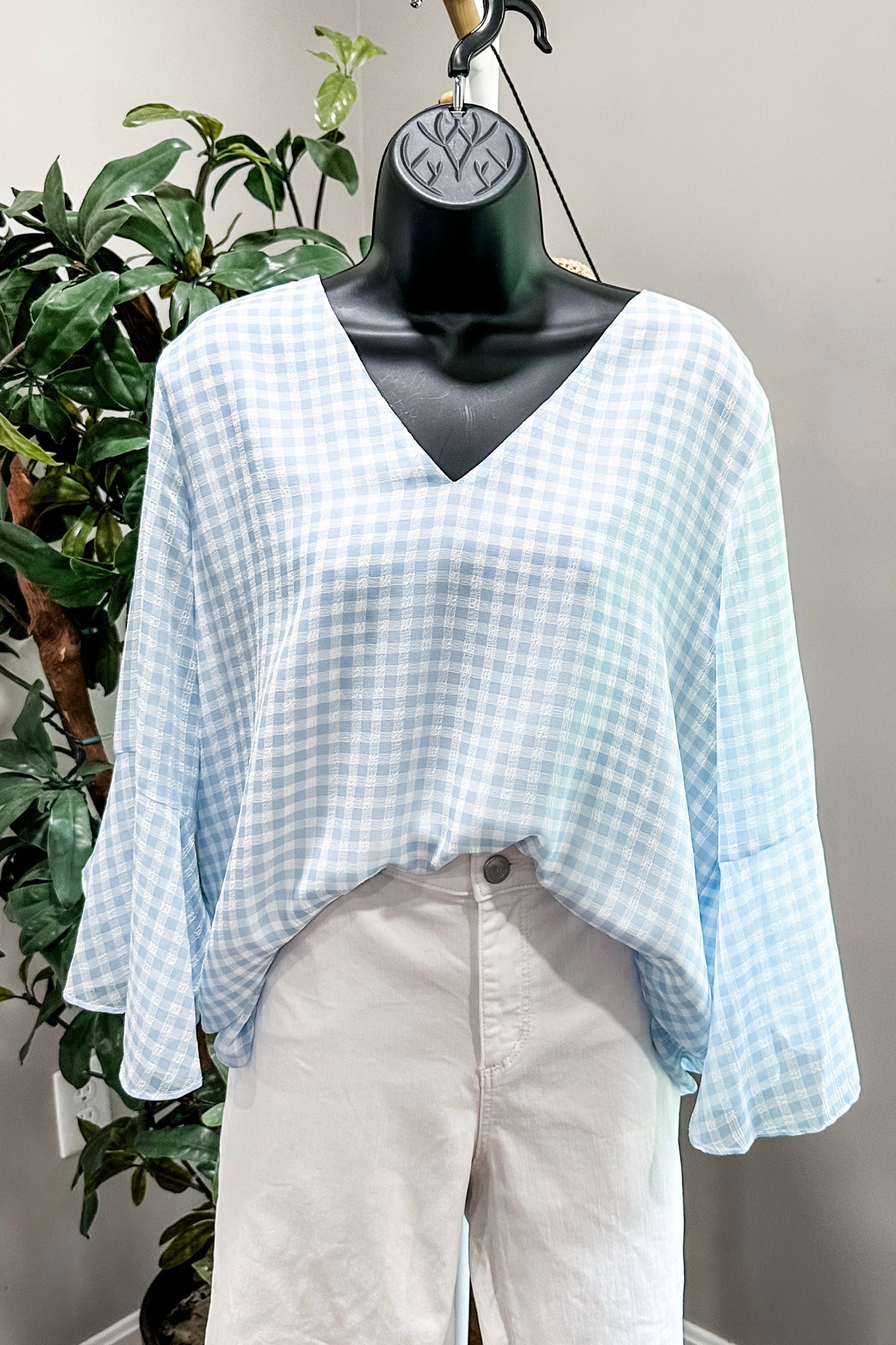 (XL) Calvin Klein Gingham Blouse