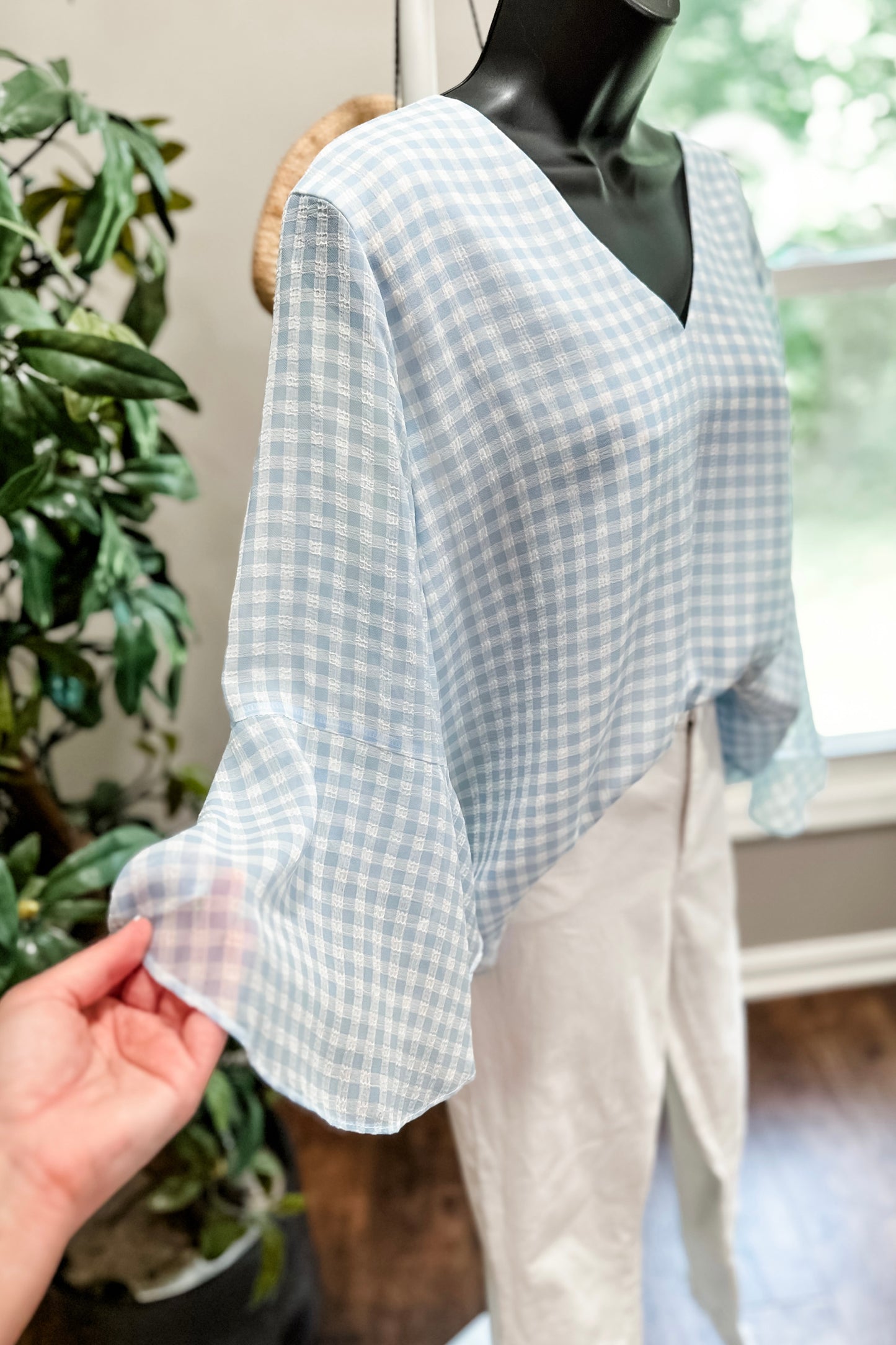 (XL) Calvin Klein Gingham Blouse