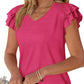 (L) Pink Ruffle Top