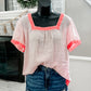 (M) J.Crew Linen Emb Blouse