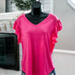 (L) Pink Ruffle Top