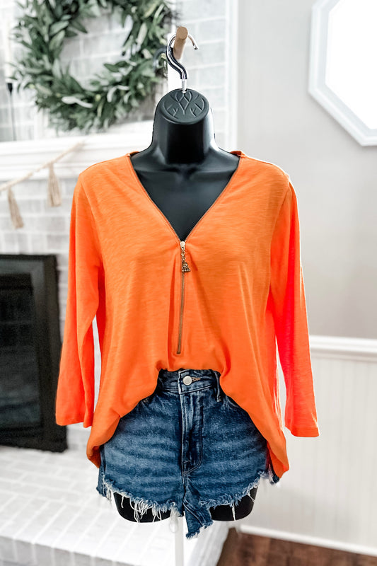 (S) Soft Surroundings Zip Top