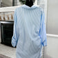 (L) Blue Stripe Button Up
