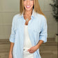 (L) Blue Stripe Button Up