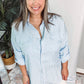 (L) Blue Stripe Button Up