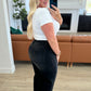 JB High Rise Button Fly Wide Leg Crop Jeans