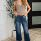 JB High Waist Back Pocket Embroidery Crop Wide