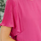 Pink and Perfect Ruffle Sleeve Top