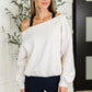 Side Hustle Off Shoulder Long Sleeve Top in Bone