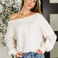 Side Hustle Off Shoulder Long Sleeve Top in Bone