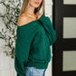 Side Hustle Off Shoulder Long Sleeve Top in  Hunter Green