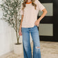 Sunbeam Shuffle Banded Round Neck Top in Orange