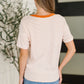 Sunbeam Shuffle Banded Round Neck Top in Orange