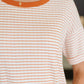 Sunbeam Shuffle Banded Round Neck Top in Orange