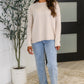 Wander & Rest Cable Ribbed Knit Drop Shoulder Top in Sand Beige