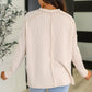 Wander & Rest Cable Ribbed Knit Drop Shoulder Top in Sand Beige